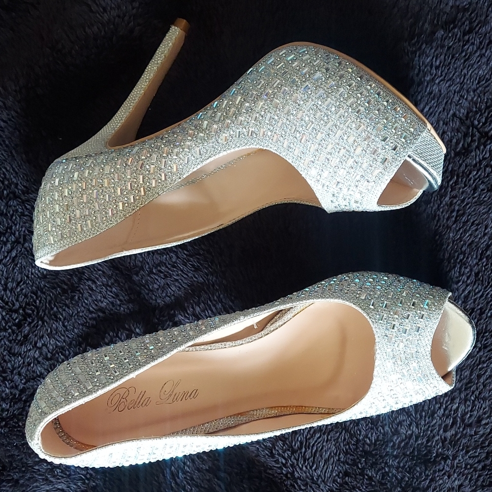 Embellished peep toe platform 10